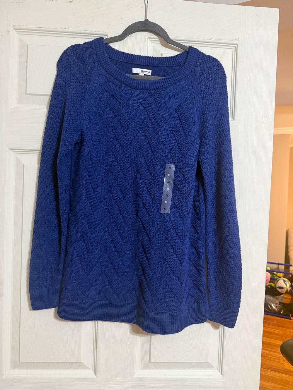 Sonoma Cable-Knit Crew Sweater - Royal Blue